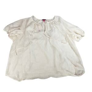 Vince Camuto womens cream sheer floral blouse. Size XL. Attached cami. career